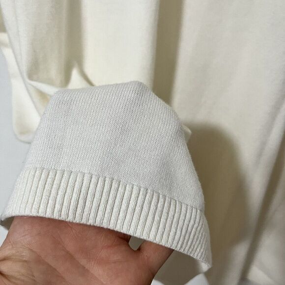 J.Jill Dolman Short Sleeve Knit Cardigan Size L Ivory Oversized Lagenlook Boxy - Picture 3 of 8